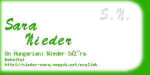 sara nieder business card